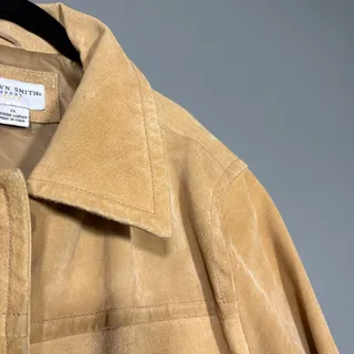 Photo of Jaclyn Smith Vintage 90's Heavy Suede Chore Jacket - Women's Plus Size 1X - Tan