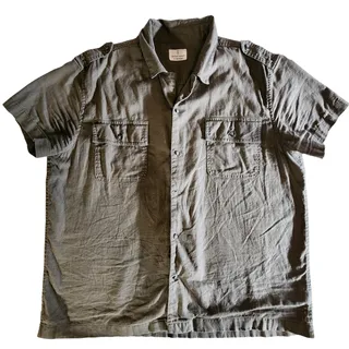 Photo of Mens Mutual Weave Short Sleeve Button Up Shirt Surplus Military Safari Green XL