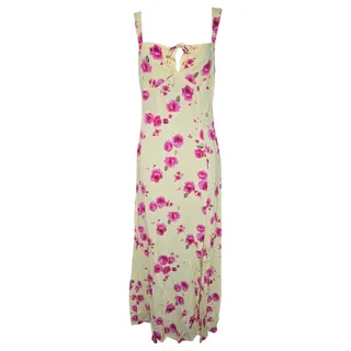 Photo of Madden Girl Women S Yellow Pink Rose Floral Maxi Dress Bust Tie Cottagecore Y2K