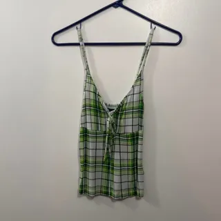 Photo of Gradient green plaid tank top