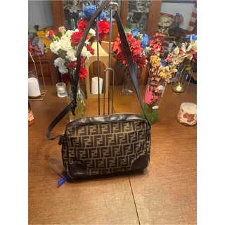 Photo of Vintage Fendi Roma Zucca FF Monogram Camera Shoulder Crossbody Bag Vintage COA