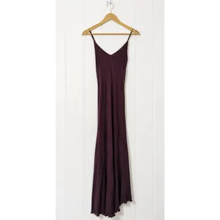 Photo of AG Adriano Goldschmied Scarlet Slip Dress XS Burgundy Cross Back Asymmetrical