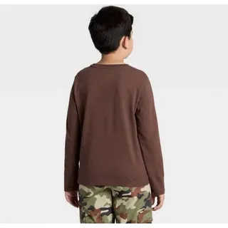 Photo of Boys' Long Sleeve Graphic T-shirt - Cat & Jack Brown Size 6/7