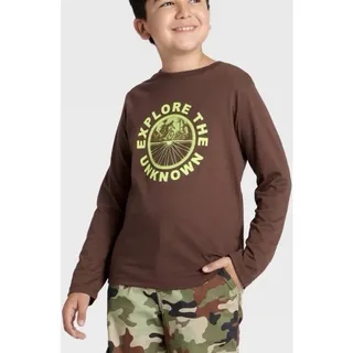 Photo of Boys' Long Sleeve Graphic T-shirt - Cat & Jack Brown Size 6/7