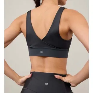 Photo of NWT Athleta Breathe Longline Bra A-C Cups XS in Black Athletic Yoga Sporty
