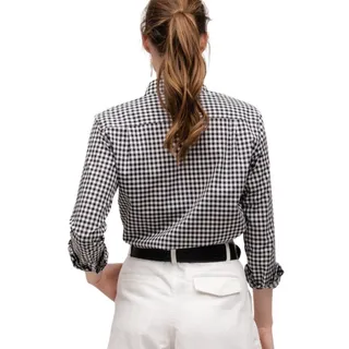 Photo of Sarah Alexandra women's long-sleeve button-down shirt black and white Size 6