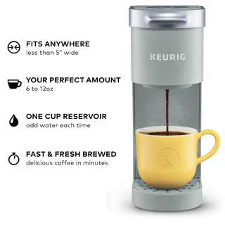 Photo of Keurig K-Mini Single Serve K-Cup Coffee Maker 6-12oz Studio Gray Open Box