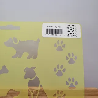 Photo of Plastic Stencil P2004 My Pets Dogs Cats Paw Prints