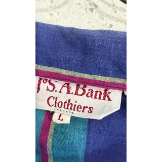Photo of Vintage JoS. A. Banks Sportswear Short Sleeve Large Button Up Multicolor Stripe