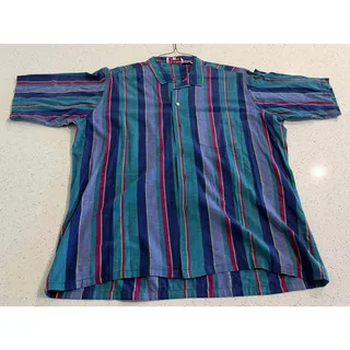 Photo of Vintage JoS. A. Banks Sportswear Short Sleeve Large Button Up Multicolor Stripe