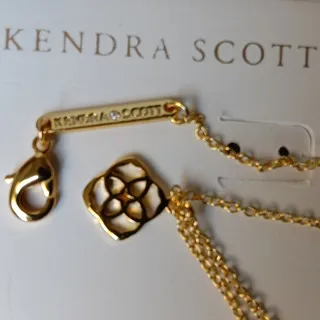 Photo of Kendra Scott Cheer Necklace – Gold Plated Brass – White Cheerleader Megaphone