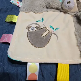Photo of Mary Meyer Taggies Molasses Sloth Character Blanket Plush Soft Lovey Baby LN