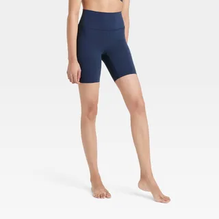 Photo of Everyday Soft Ultra High-Rise Bike Shorts 6” Inseam - All In Motion Navy Blue L