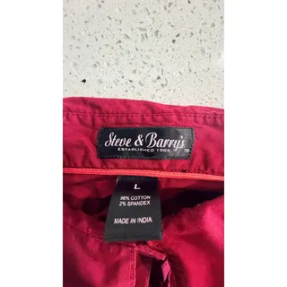 Photo of Steve & Barry’s Women’s L Burgundy Ruffle Button Front Shirt Long Sleeve Y2K
