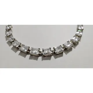 Photo of Cubic Zirconia Tennis Link Silver Bracelet