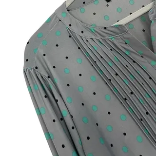 Photo of Reborn Grey & Teal Polka Dot 3/4 Sleeve Blouse