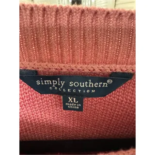 Photo of Nwt Simply Southern Mauve Crewneck Sweater Dark Pink Butterfly Motif Size xl