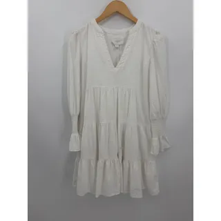 Photo of Tuckernuck Pomander Place Kenzo White Swiss Dot Tiered Mini Dress Pockets Small