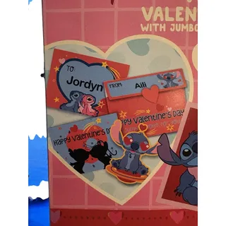 Photo of Disney Stitch & Angel 16 Valentines w/Jumbo Stickers NEW Home School Teacher  7 Boxes