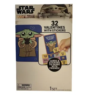 Photo of Disney Mandalorian 32 Valentines w/Sticker NEW Home School Teacher  1 Box