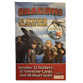 Photo of Dragons 32 Sticker Valentines NEW Home School Teacher  2 Boxes