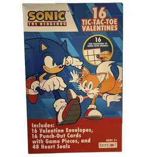Photo of Sonic Hedgehog 16 Tic Tac Toe Valentines NEW Home School Teacher 4 Boxes