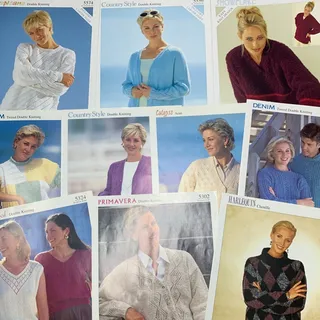 Photo of Lot of 25 New Women Men Kids Vintage 1990s 2000s Knitting Patterns