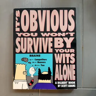 Photo of Vintage 1995 Obvious You Won't Survive By Your Wits Alone Scott Adams Dilbert PB
