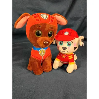 Photo of PAW Patrol Zuma TY Beanie Boos & Marshall Plush Lot of 2 Stuffed Dogs