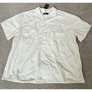 Photo of Original Use Men’s L Cream Utility Shirt Short Sleeve Snap Front Pockets NWT new