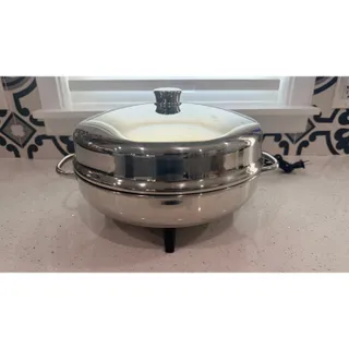 Photo of Vintage Farberware 344A 12” Electric Skillet Steamer Dome Lid Cord USA