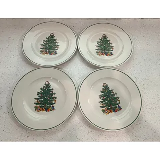 Photo of Badcock BDK1 Christmas Tree Dinner Plates Set of 4 10 3/8” Holiday