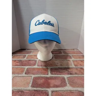 Photo of Cabela's Blue Embroidered Logo and White Mesh Trucker Style Adjust. Snapback Hat