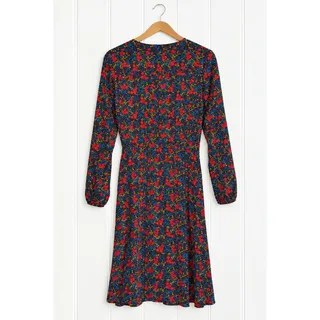 Photo of GAP Wrap Dress Womens M Navy Red Floral Long Sleeve Tie Waist V Neck 406859 NWT