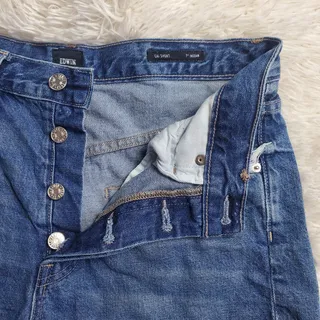 Photo of EDWIN Cai High Rise Longline Denim Cutoff Shorts 27 / 4