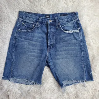 Photo of EDWIN Cai High Rise Longline Denim Cutoff Shorts 27 / 4