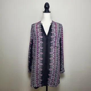 Photo of En Creme Boho Peasant Floral Print Dress Small