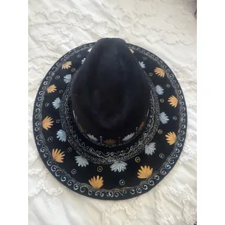Photo of This Black Hand Painted Cowboy Hat Is A Stunner. Dress It Up Or Down. Must See!