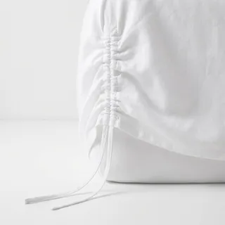 Photo of The AKIRA Label White Ruched Side Drawstring T-Shirt Midi Dress Size M
