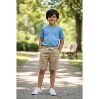 Photo of The Children’s Place Youth Khaki Pull On Shorts Size 7 Elastic Waist Casual Uniform Shorts