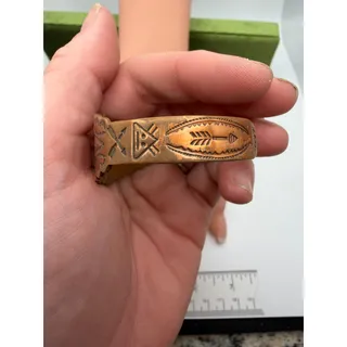 Photo of Vintage Copper Women's Cuff Bracelet Native American Etched Stamped