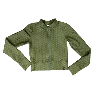 Photo of Booty by Brabants Olive Green Croco Cropped Zip Up Active Track Jacket sz S / M