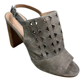 Photo of Tahari Marvel Taupe Brown Chicory Open Toe Chunky Slingback Sandals Size 10
