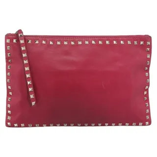Photo of Valentino Leather Studs Clutch Pink