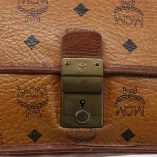 Photo of MCM Logogram Visetos Clutch Bag Brown