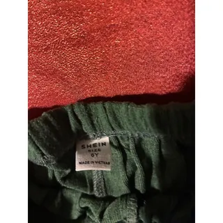 Photo of SHEIN Two Piece Set Kids 6Y Green Ribbed Polo Top Shorts Athletic Collar Trim