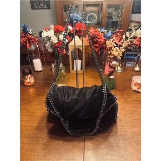 Photo of Stella McCartney Falabella Black Shaggy Deer Vegan Chain Shoulder Bag