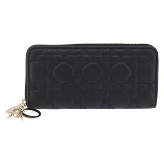 Photo of Dior Lambskin Leather Lady Dior Cannage Long Wallet Black