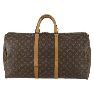 Photo of Louis Vuitton Monogram Keepall 55 Travel Bag Brown