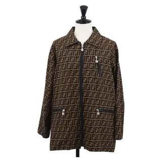 Photo of Fendi Zucca Reversible Coat Brown Black Jacket